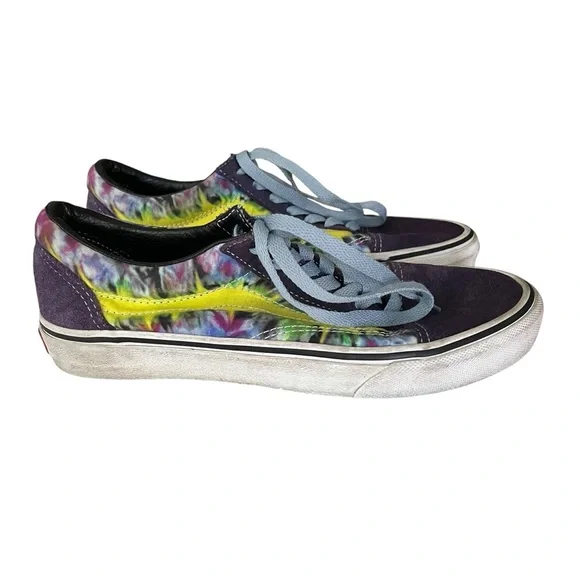 Vans Old Skool ComfyCush Sneakers Women's Size 7.5 Men's Size 6 Purple Tie Dye - Picture 4 of 9